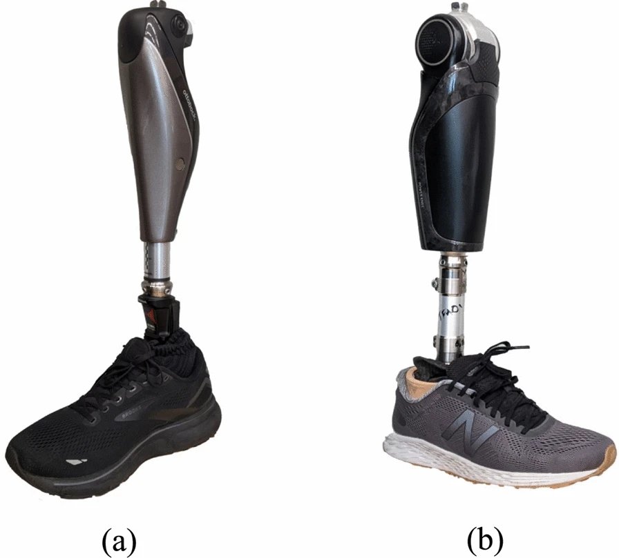 A conventional microprocessor-controlled knee prosthesis compared with the Össur Power Knee.